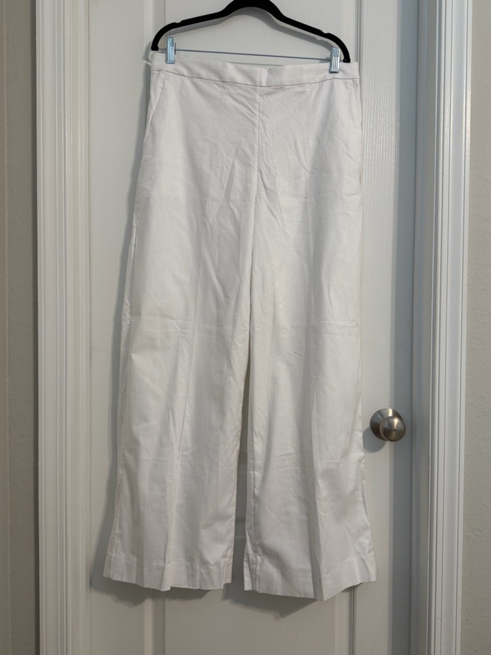 Banana Republic White Wide-Leg Trousers